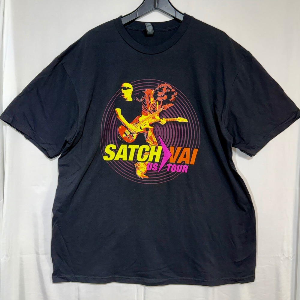 Joe Satriani‎ Steve Vai Satch/Vai US Tour 2024 Black Graphic T-Shirt Mens XL